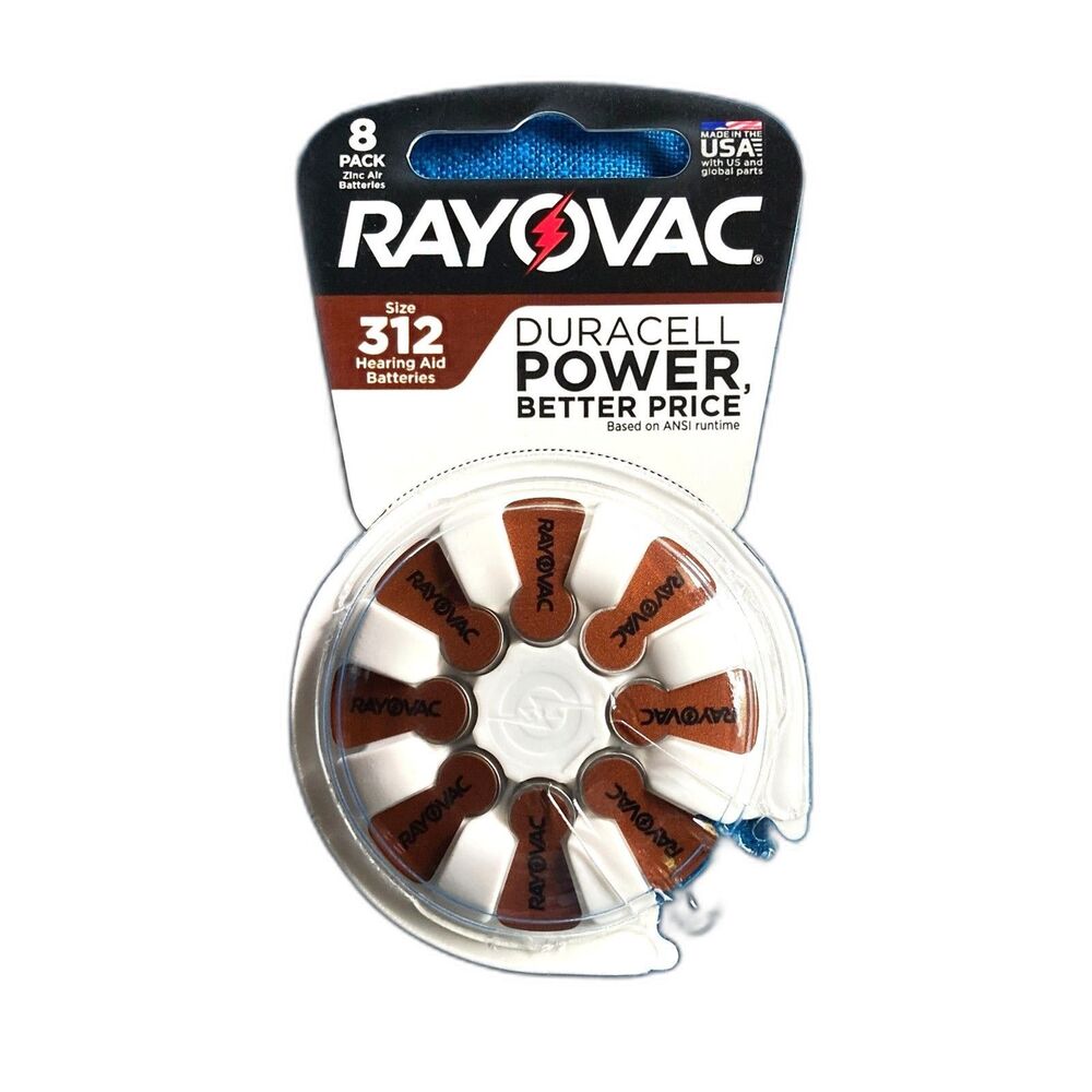 32 Rayovac Size 312 Hearing Aid Batteries Energizer Made in USA Exp 2028